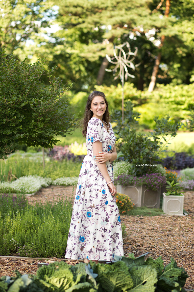 Senior girl standing in a garden | Michigan Portraits