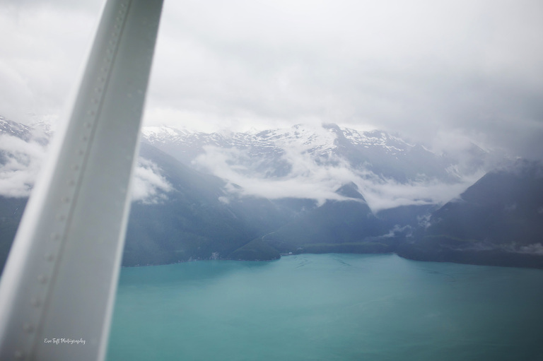 Alaska mountains seen from a float plane 