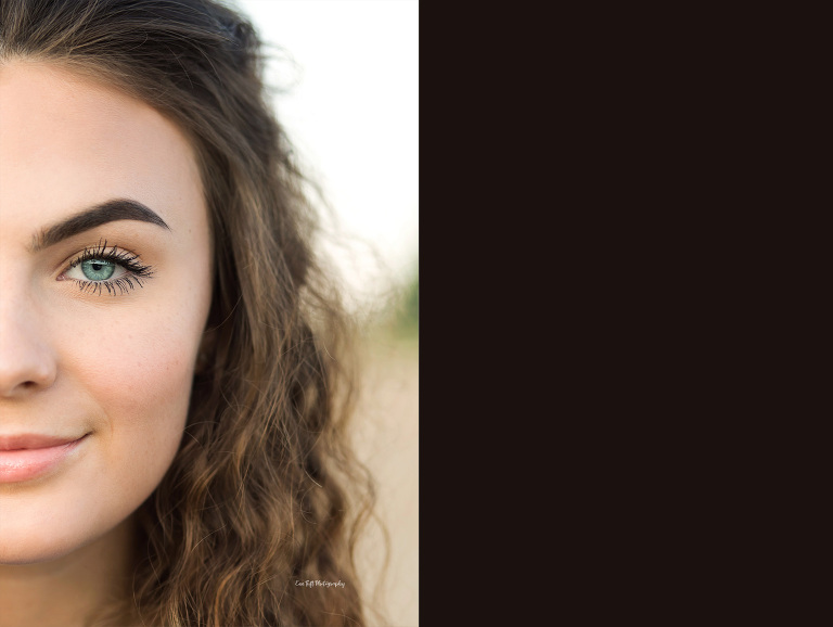 Half face shot of a senior girl | Senior Photographer in Midland, Michigan