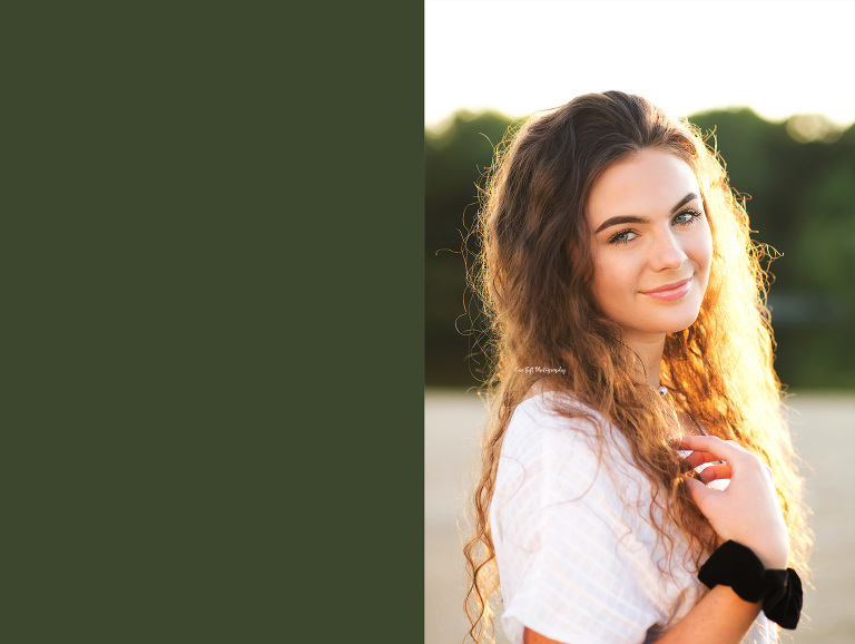 Senior girl looking at the camera for her senior session at Stratford Woods in Midland, Michigan | Portrait Photographer