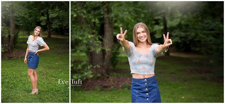 Beautiful teen poses outside for her senior pictures with Eve Tuft Photography | Senior Photographer in Midland