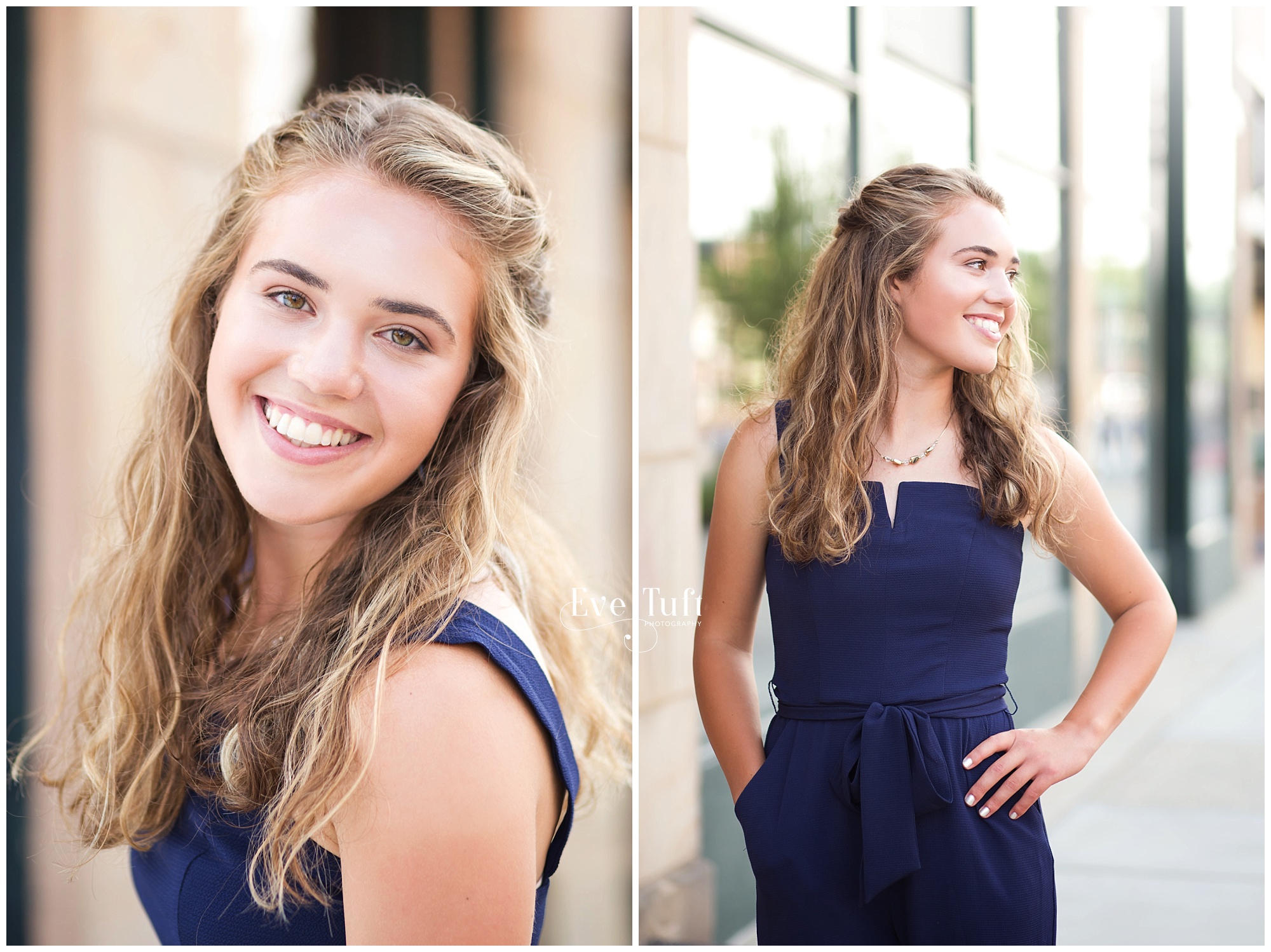 A girl poses outside on the sidewalk in Michigan | Photographers in Midland, MI
