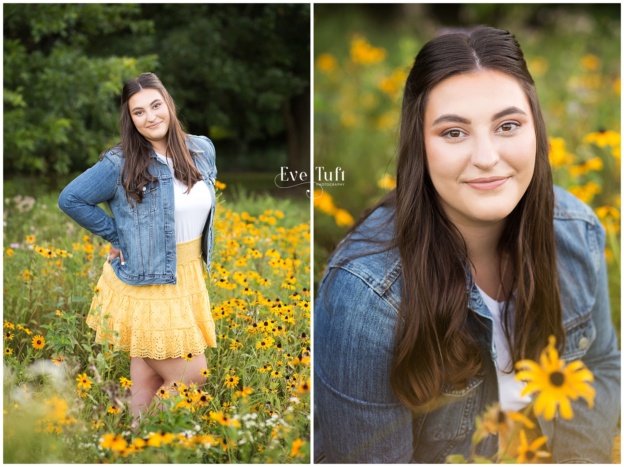 A young woman stands in a field of simple and stunning flowers | Senior Photographers in Midland, Michigan