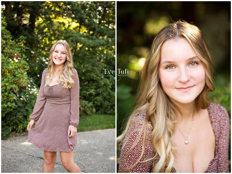 A beautiful teen twirls in her dress at Dow Gardens | Senior Photographers in Midland, Michigan