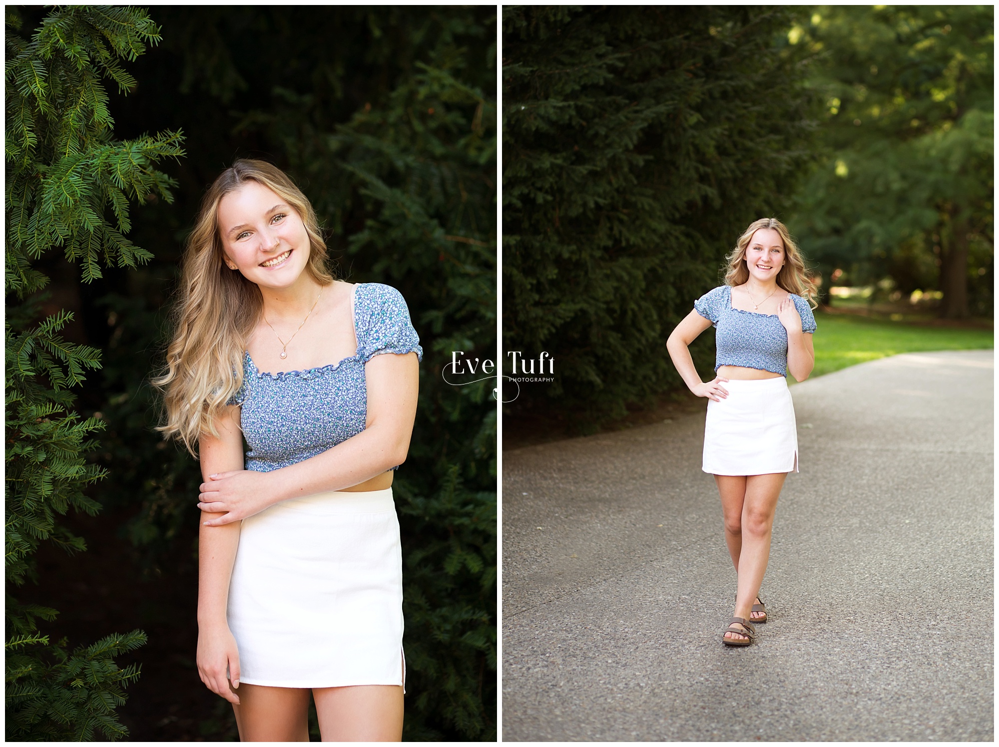 A teen walks toward the camera outside for her session | Senior Photographer in Michigan