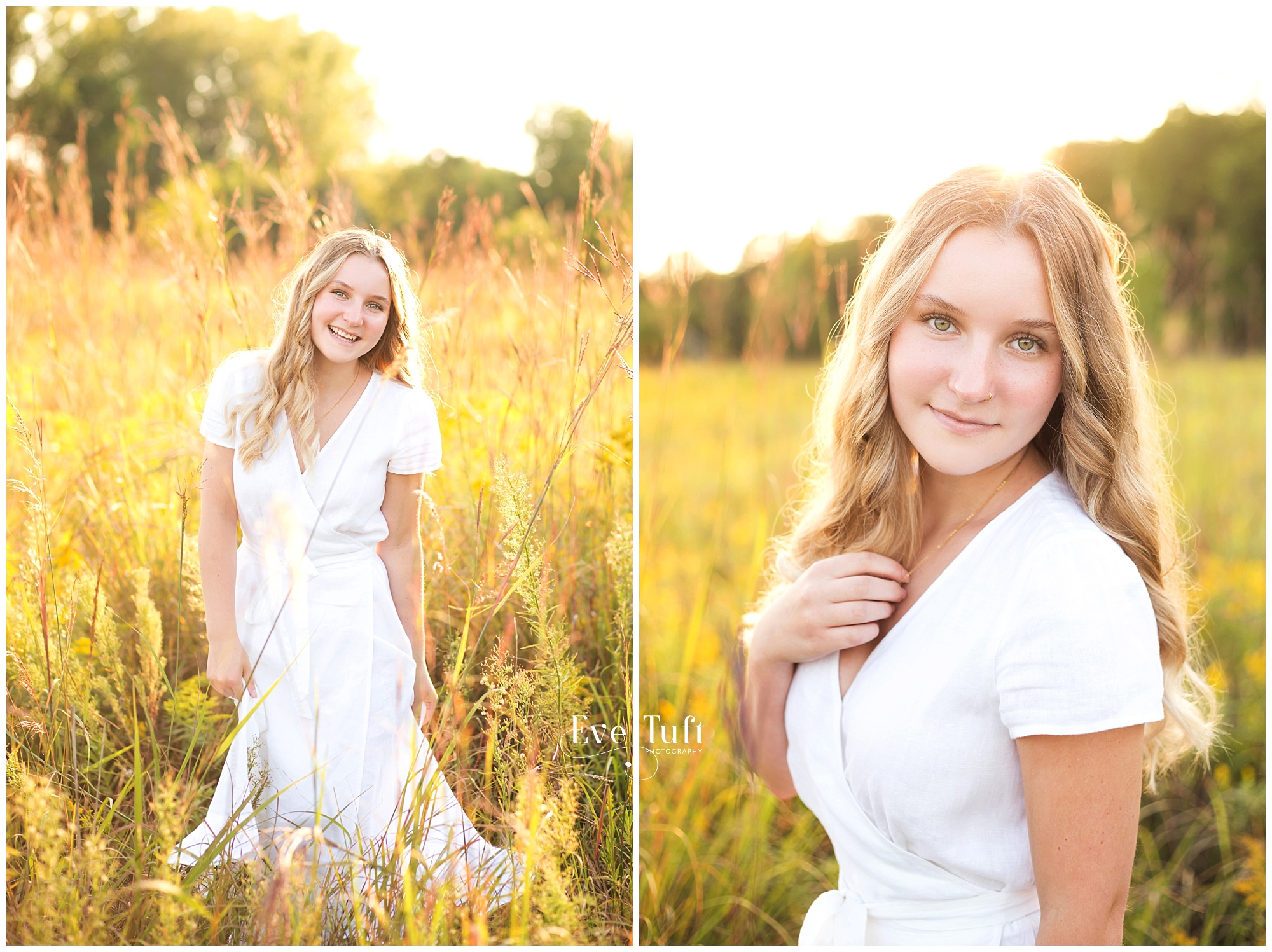 A teen laughs outside in a field of flowers | Chippewa Nature Center Senior Photographer in Michigan