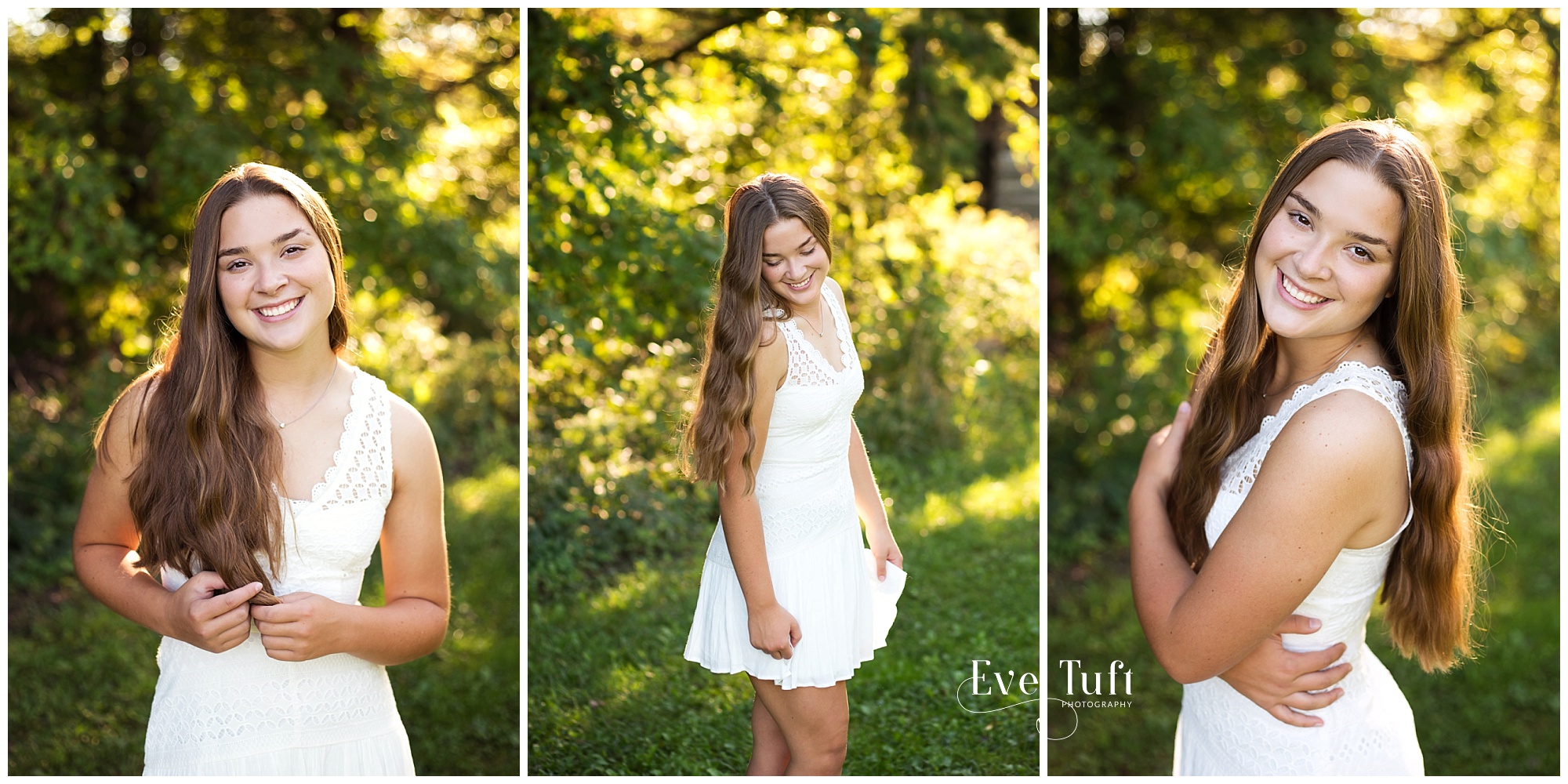 A teen twirls around outside in a dress | Chippewa Nature Center Senior Sessions and Photographer