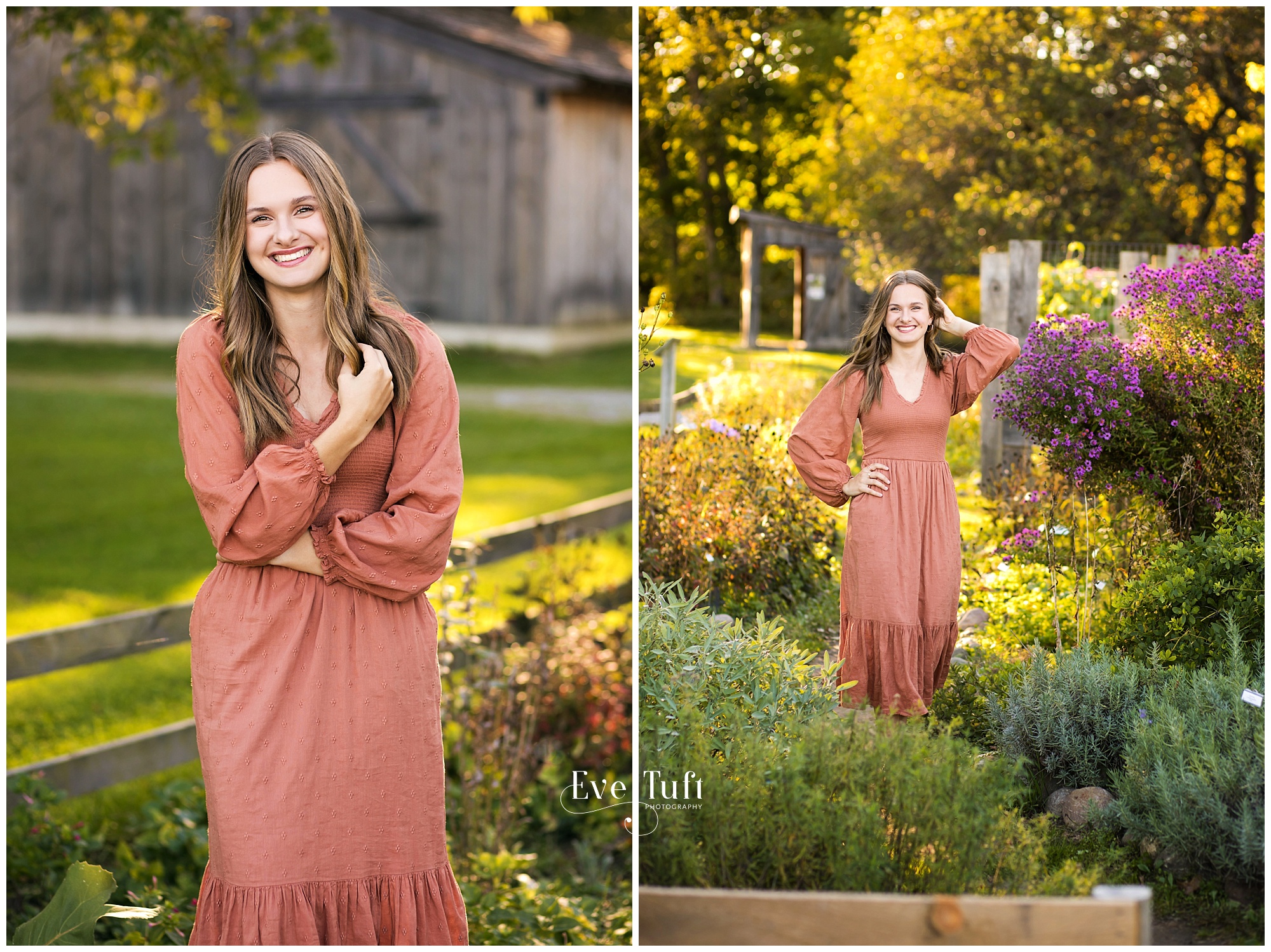 A teen walks along a garden path | Chippewa Nature Center Senior Photographer
