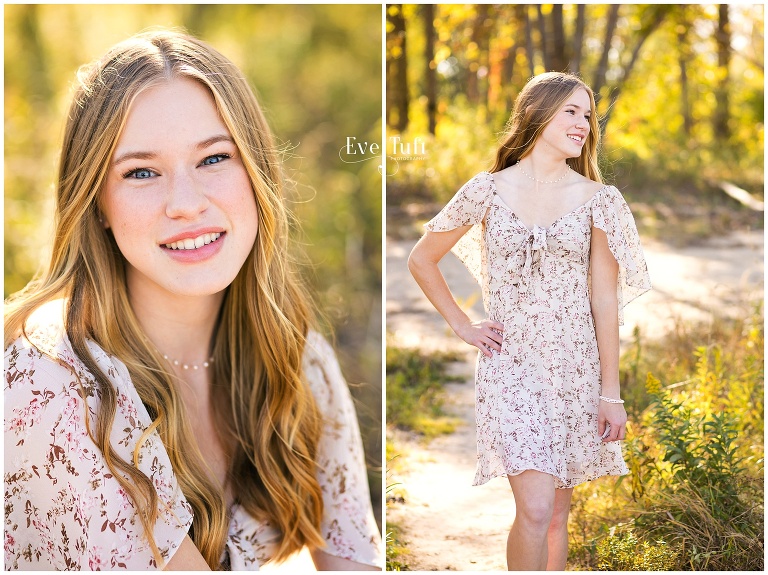 A ten girl walks along the sand at her beachy location | Bay City, Michigan Senior Photographers