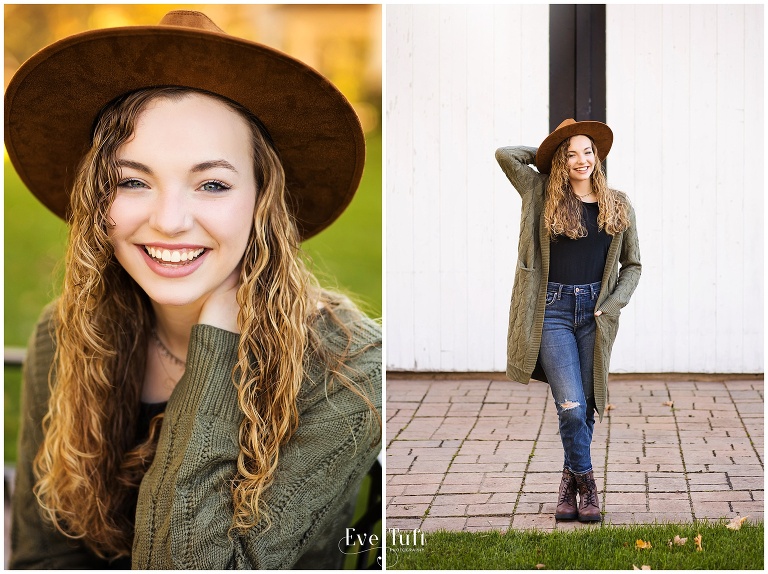 A beautiful teen stands near a barn | Senior Photographer in Gladwin, Michigan