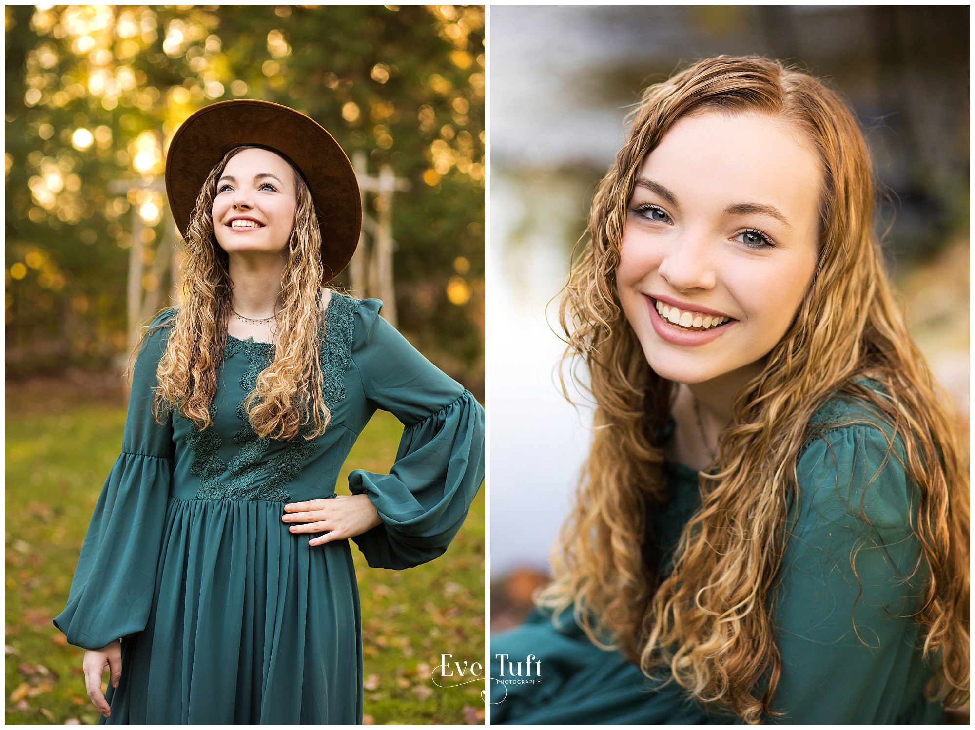 A teen looks up outside for her session in the fall | Midland, MI Senior Photographers