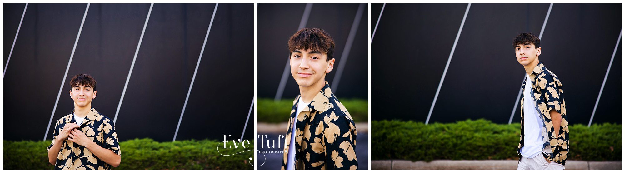 A senior guy walks outside for his session | Downtown Bay City, Michigan Senior Photographer