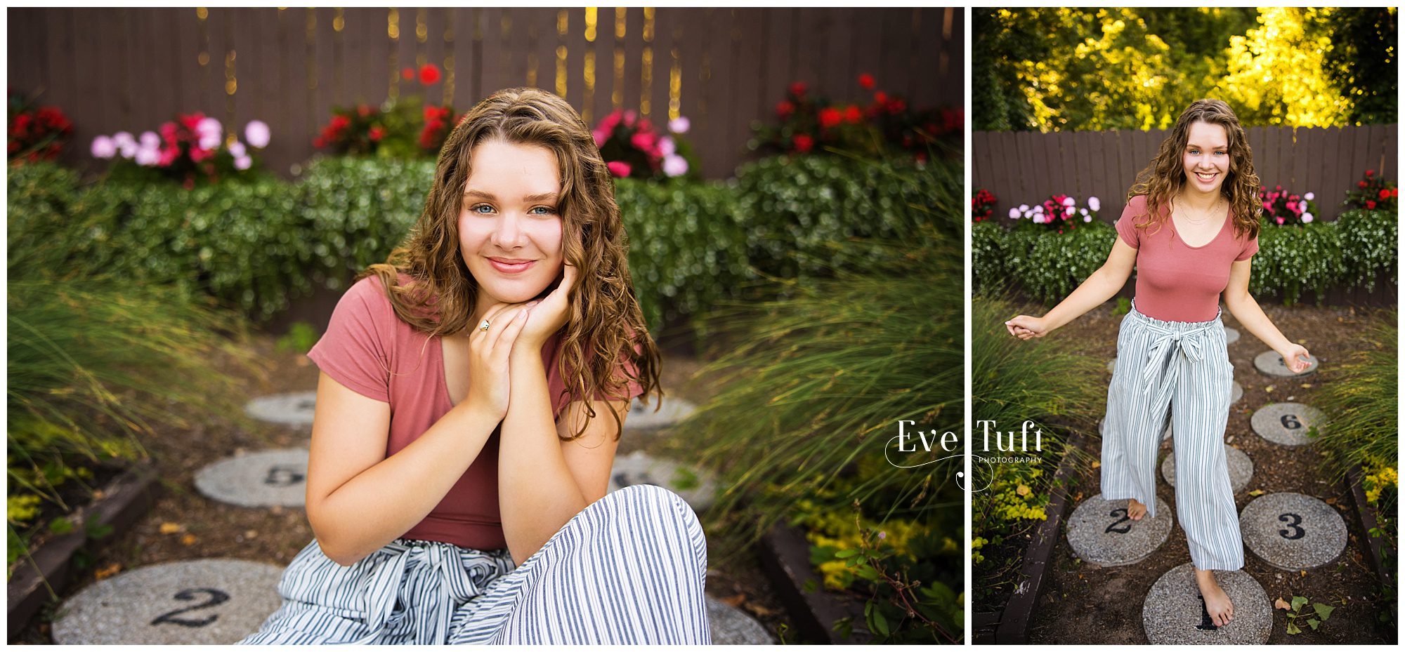 Eden sits outside for her senior session with Eve Tuft | Dow Gardens Photographer
