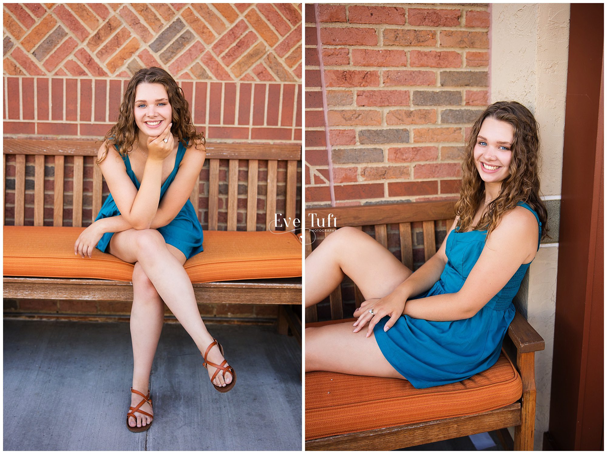 A senior leans against a wall outside for her session in Downtown Midland