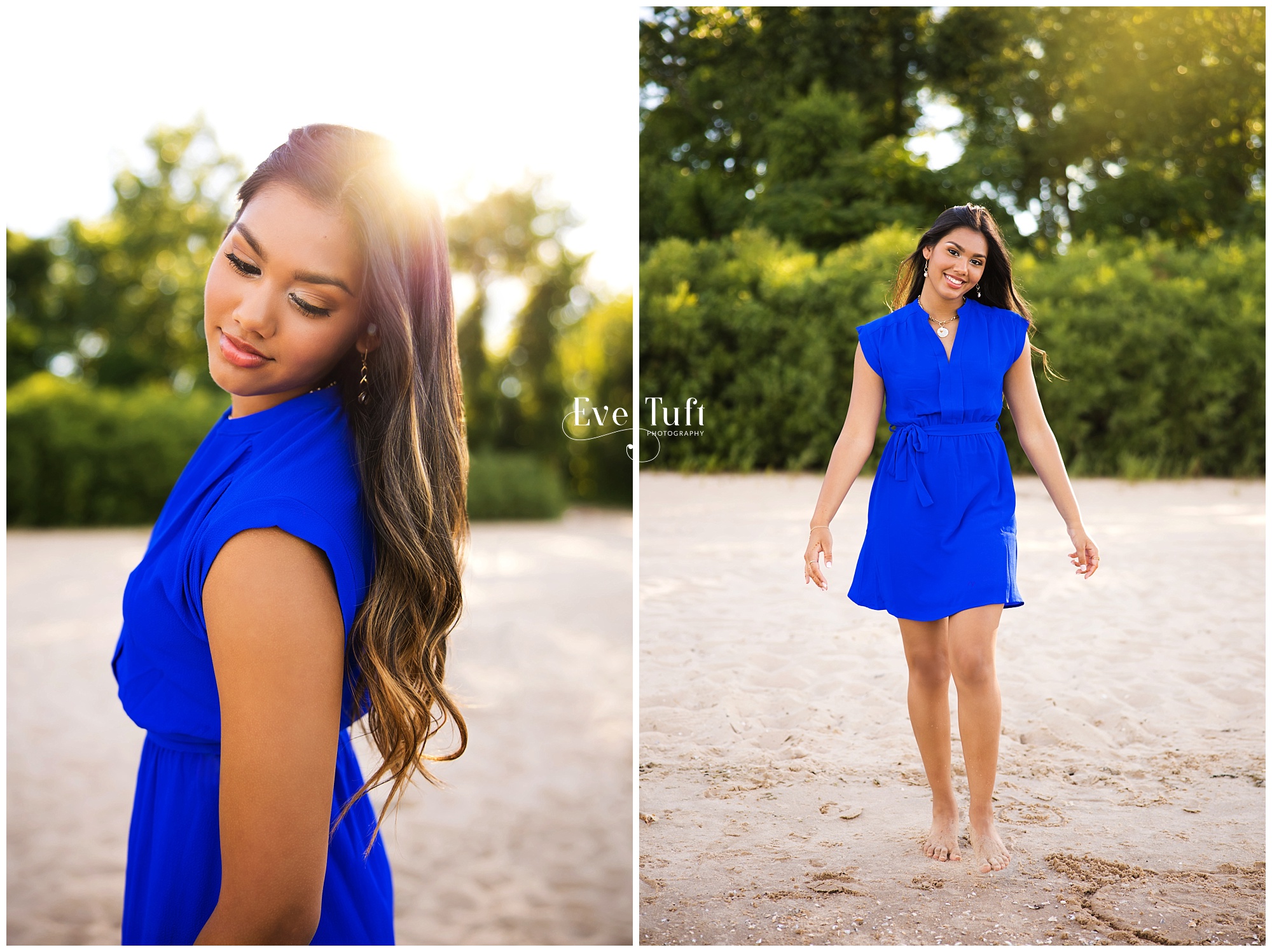 A beautiful teen walks along the beach for her session | Bay City, Michigan Senior Photographers