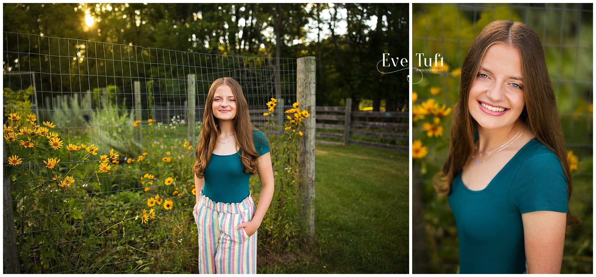 A beautiful teen stands outside in a garden at the nature center | Senior session with Eve Tuft Photography